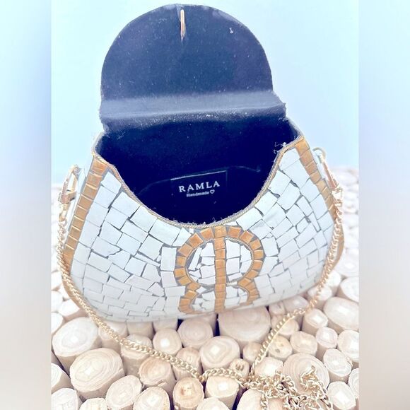 RAMLA | Porte-Moi mosaics bag NEW absolutely stunning handmade bag retail $145 - Picture 3 of 7